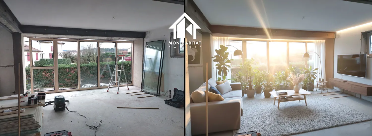 Avant après rénovation menuiseries à Brioude